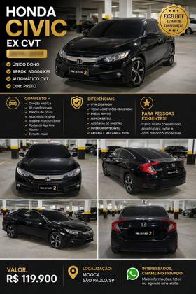 HONDA CIVIC 2.0 16V FLEXONE EX 4P CVT HONDA CIVIC 2.0 16V FLEXONE EX 4P CVT